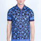 Mens Modern Fit Stretch Baroque Print Polo with Rhinestones