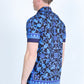 Mens Modern Fit Stretch Baroque Print Polo with Rhinestones