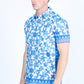 Mens Modern Fit Stretch Baroque Print Polo with Rhinestones