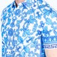 Mens Modern Fit Stretch Baroque Print Polo with Rhinestones