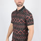 Mens Modern Fit Stretch Cotton Polo with Aztec Print