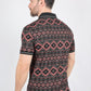 Mens Modern Fit Stretch Cotton Polo with Aztec Print