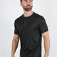 Mens Modern Fit Stretch Henley T-Shirt with Logo