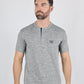 Mens Modern Fit Stretch Henley T-Shirt with Logo