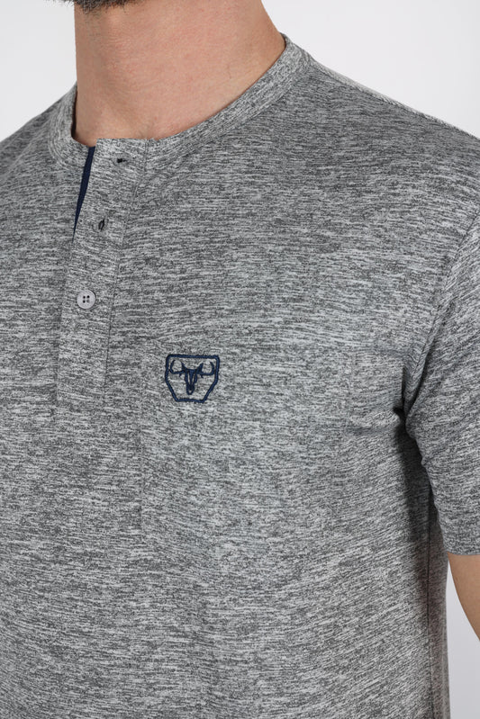 light gray henley logo tee side platini