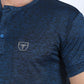 Mens Modern Fit Stretch Henley T-Shirt with Logo