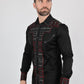 Mens Modern Fit Stretch Multi-Color Aztec Embroidery Shirt