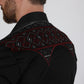Mens Modern Fit Stretch Multi-Color Aztec Embroidery Shirt