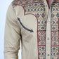 Mens Modern Fit Stretch Multi-Color Aztec Embroidery Shirt