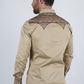 Mens Modern Fit Stretch Multi-Color Aztec Embroidery Shirt