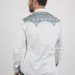 Mens Modern Fit Stretch Multi-Color Aztec Embroidery Shirt