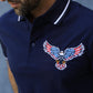 Mens Modern Fit Stretch USA Embroidery Polo