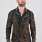 Mens Modern Fit Stretch Velvet Fashion Shirt
