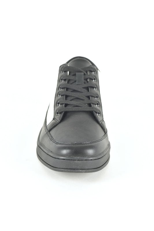 white black multi fabric low-top sneaker men platini back