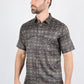 Mens Performance Classic Fit Western Short Sleeve Aztec Print Shirt