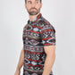 Mens Performance Fabric Modern Fit Stretch Aztec Print Polo