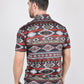 Mens Performance Fabric Modern Fit Stretch Aztec Print Polo
