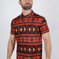 Mens Performance Fabric Modern Fit Stretch Aztec Print Polo