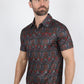 Mens Performance Fabric Modern Fit Stretch Aztec Print Polo