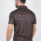 Mens Performance Fabric Modern Fit Stretch Aztec Print Polo