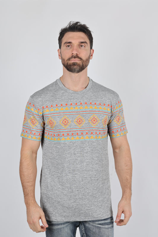 Mens Performance Fabric Modern Fit Stretch Aztec T-Shirt