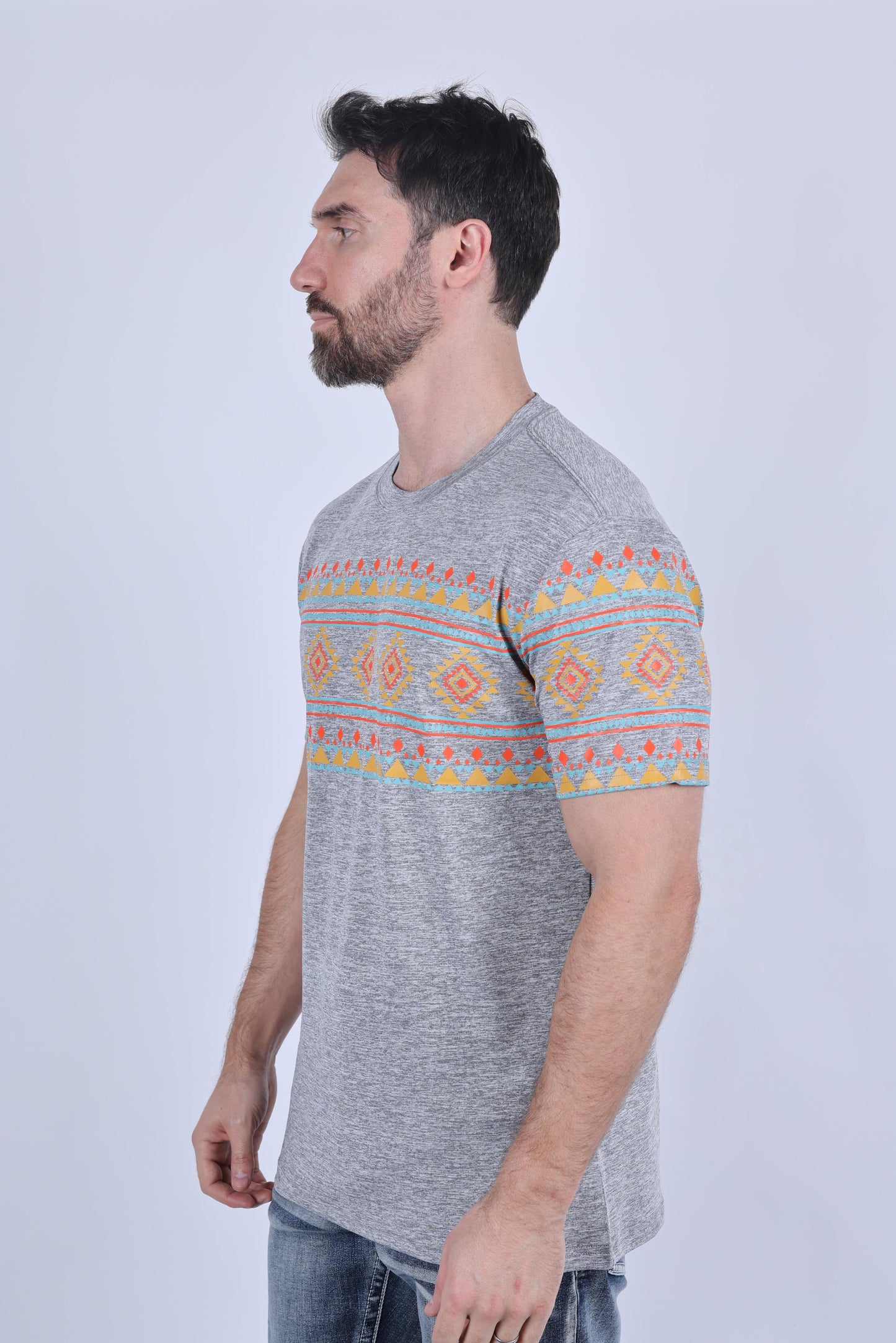 Mens Performance Fabric Modern Fit Stretch Aztec T-Shirt