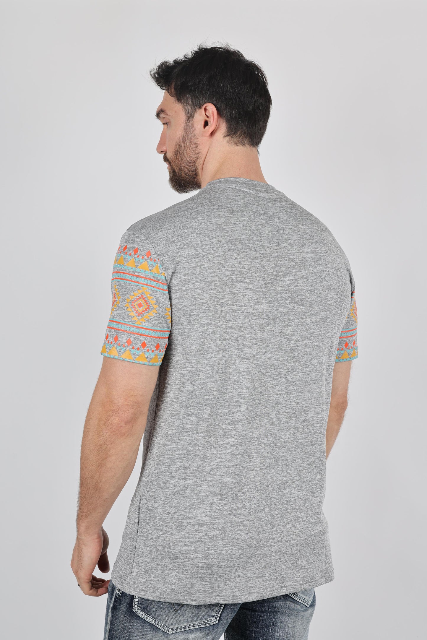 Mens Performance Fabric Modern Fit Stretch Aztec T-Shirt
