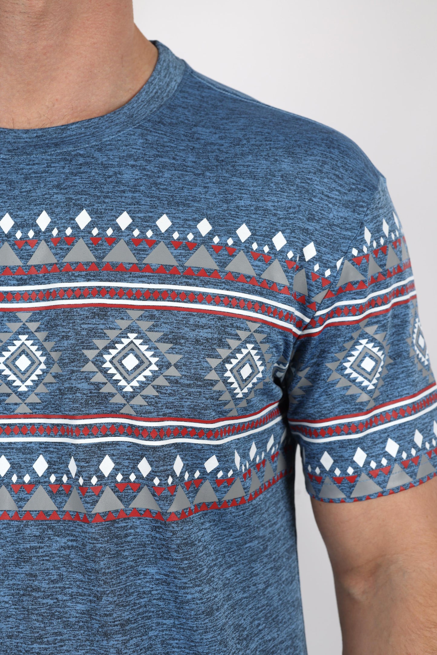 Mens Performance Fabric Modern Fit Stretch Aztec T-Shirt