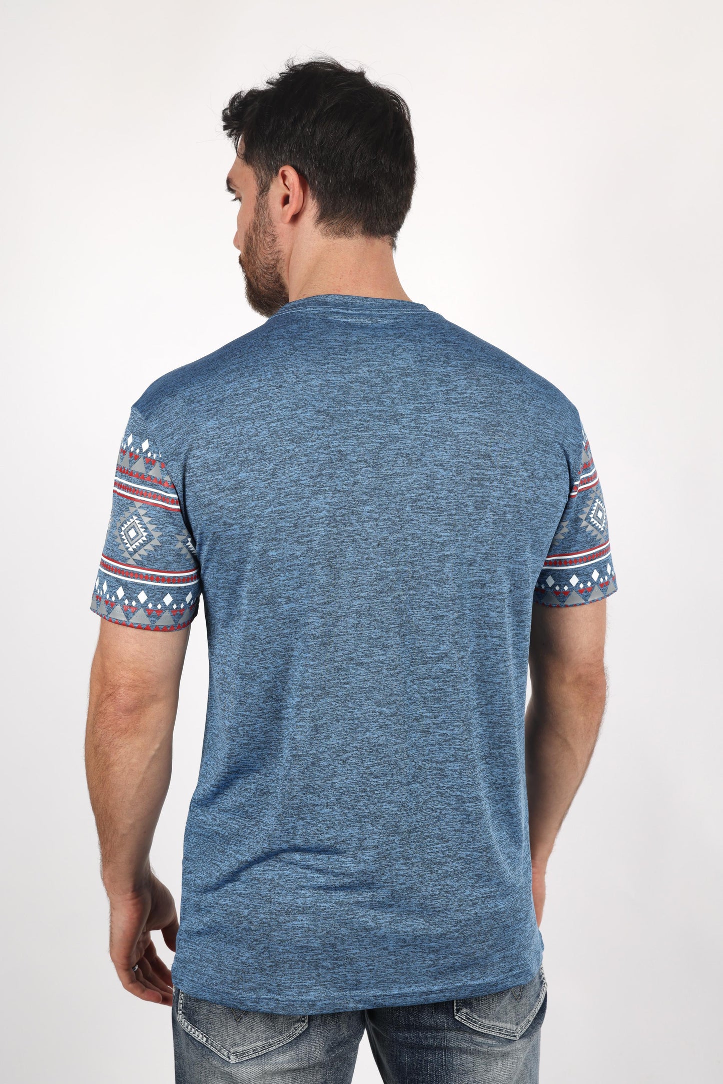 Mens Performance Fabric Modern Fit Stretch Aztec T-Shirt