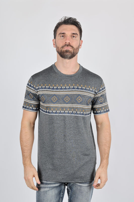 Mens Performance Fabric Modern Fit Stretch Aztec T-Shirt