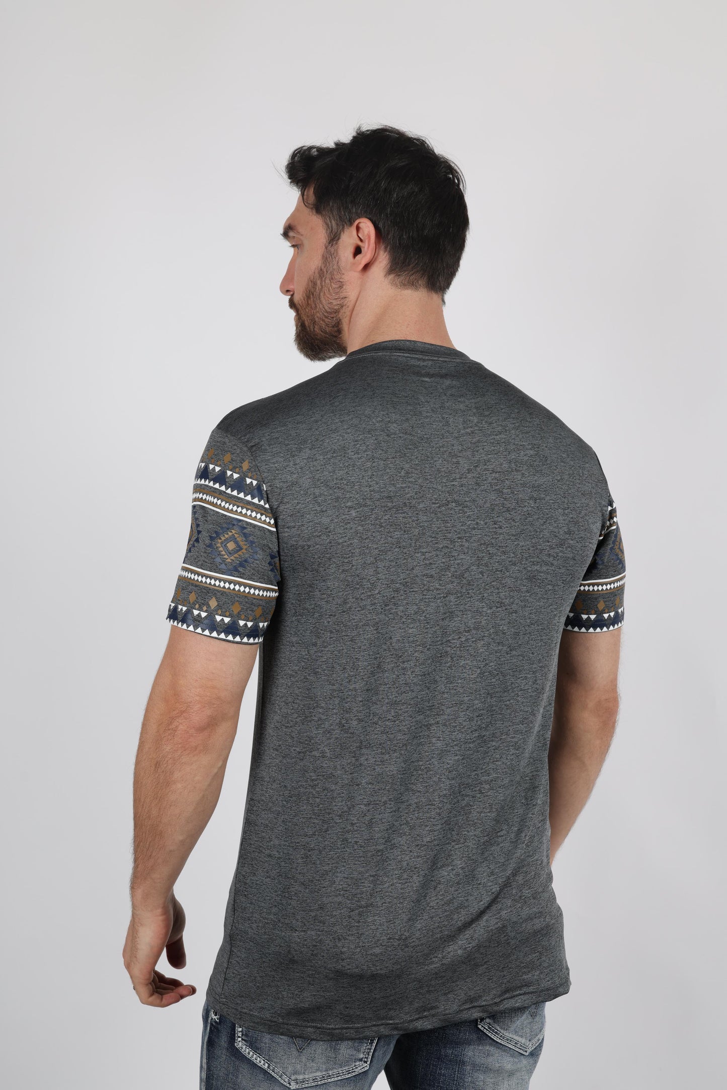 Mens Performance Fabric Modern Fit Stretch Aztec T-Shirt