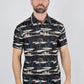 Mens Performance Fabric Modern Fit Stretch Cactus Print Polo
