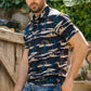 Mens Performance Fabric Modern Fit Stretch Cactus Print Polo