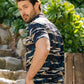 Mens Performance Fabric Modern Fit Stretch Cactus Print Polo