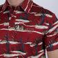 Mens Performance Fabric Modern Fit Stretch Cactus Print Polo