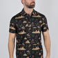 Mens Performance Fabric Modern Fit Stretch Cactus Print Polo