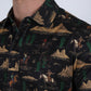 Mens Performance Fabric Modern Fit Stretch Cactus Print Polo