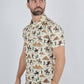 Mens Performance Fabric Modern Fit Stretch Cactus Print Polo