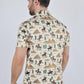 Mens Performance Fabric Modern Fit Stretch Cactus Print Polo