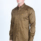 Mens Satin Cotton/Spandex Modern Fit Long Sleeve Shirt