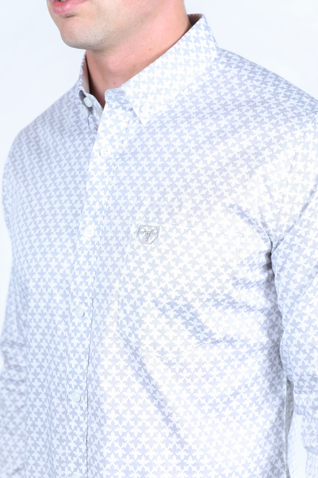 Mens Satin Cotton/Spandex Modern Fit Long Sleeve Beige Shirt