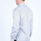 Mens Satin Cotton/Spandex Modern Fit Long Sleeve Beige Shirt