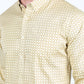 Mens Satin Cotton/Spandex Modern Fit Long Sleeve Shirt - Beige