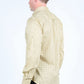 Mens Satin Cotton/Spandex Modern Fit Long Sleeve Shirt - Beige