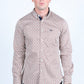 Mens Satin Cotton/Spandex Modern Fit Long Sleeve Shirt - Light Gray