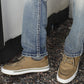 khaki solid canvas sneaker men platini back