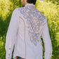 Mens Vintage Washed 2-tone Embroidery Modern Fit Stretch Shirt