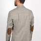 heather beige western sport coat with elbow patch men platini back