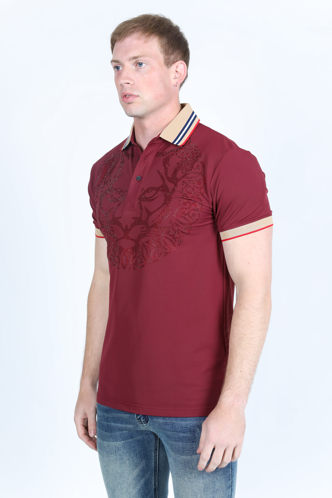 Mens Modern Fit Stretch Fashion Polo