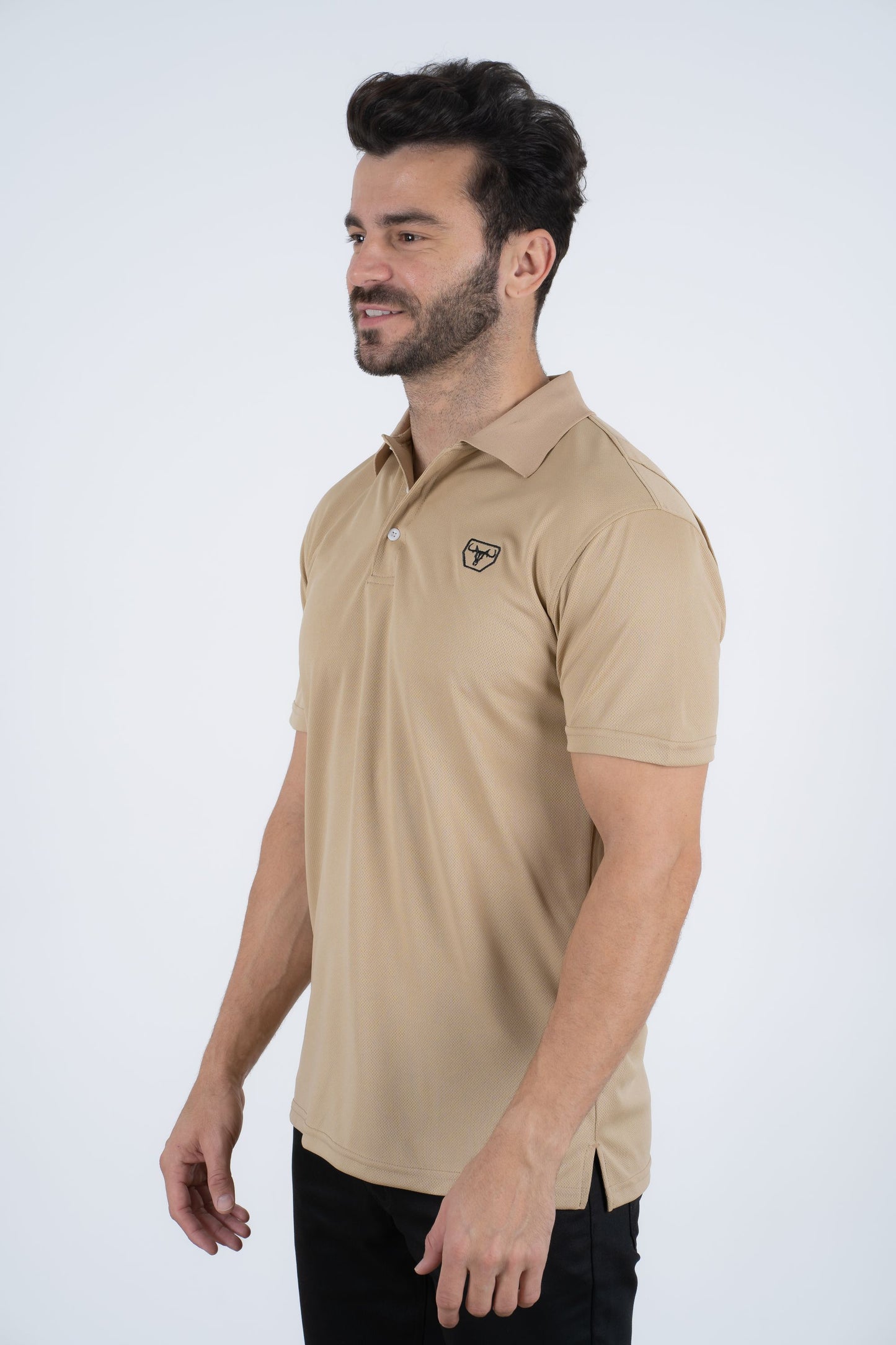 Mens All Purpose Classic Fit Performance Beige Polo